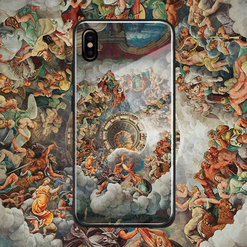 Барокко fresco Живопись Искусство эстетическое мягкое Силиконовое стекло чехол для