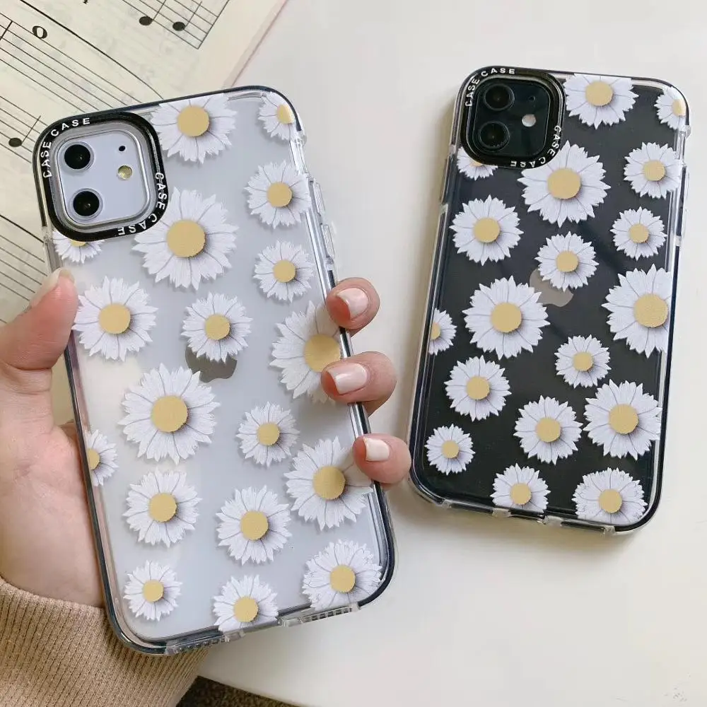 Модный прозрачный цветочный чехол для iphone 7 8 plus SE 2020 11 Pro X XS Max XR Цветочный Мягкий