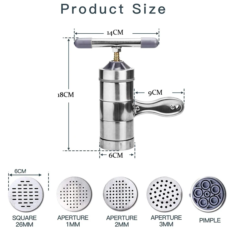 Home Manual Noodle Maker Hand Squeezing Noodle Maker Stainless Steel Press Pasta Spaghetti Machine Cooking Kitchen Accessories