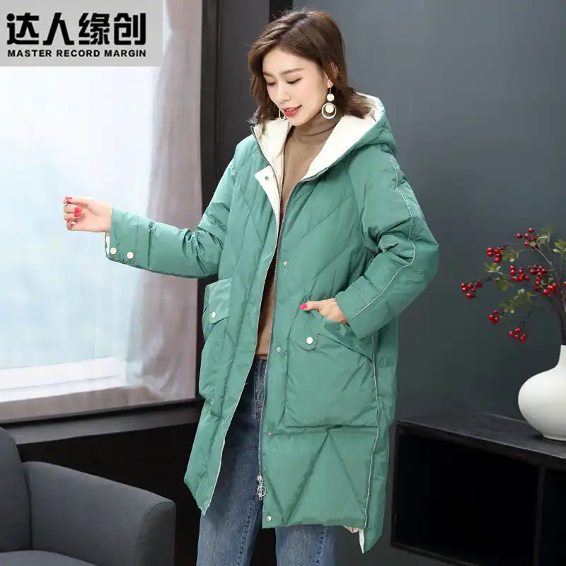高級レディースダウンコートとフード Miegofce 19 冬生き抜く暖かいトップブランドジャケットプラスサイズグリーンロング緩い ダウンコート Aliexpress