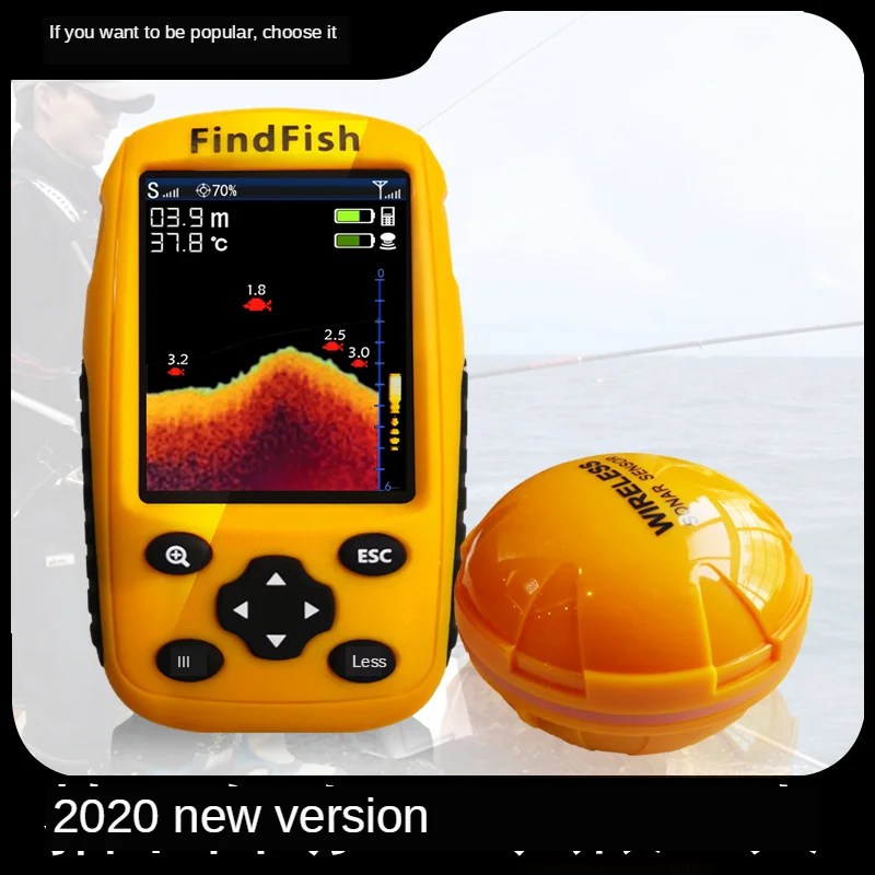 Fish Finder Fishing Lure ENGLISH-Wireless Portable Sonar Fish Finder Echo Sounder Lake and Sea Sensor