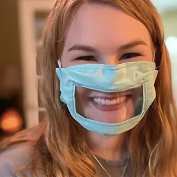 

10pcs Reusable Designer Mask for Face Smile with Clear Window Clear Lip Reading Mouth Mask for Deaf and Hard of Hearing People