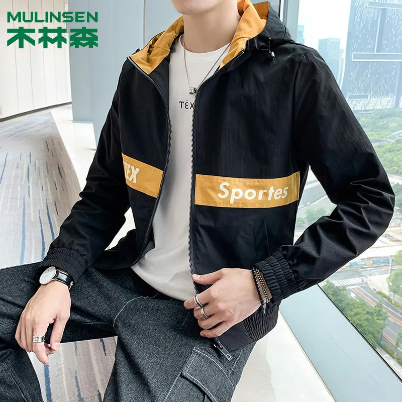 

MULINSEN Jacket Men's Spring And Autumn Korean-style Trend Casual Hooded Mixed Colors Coat Male STUDENT'S Popular Brand Tops