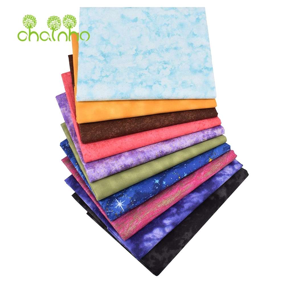 10 Pcs/Lot,Plain Cotton Fabric,Halo Dyed Colour Series,Patchwork Cloth Of Handmade DIY Quilting&Sewing Crafts,Bag Material