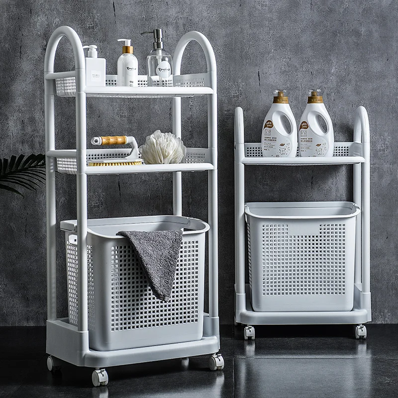 

Bathroom Shelf Bathroom Washing Machine Toilet Floor-standing Bathing Dirty Clothes Storage Toilet Storage Shelf