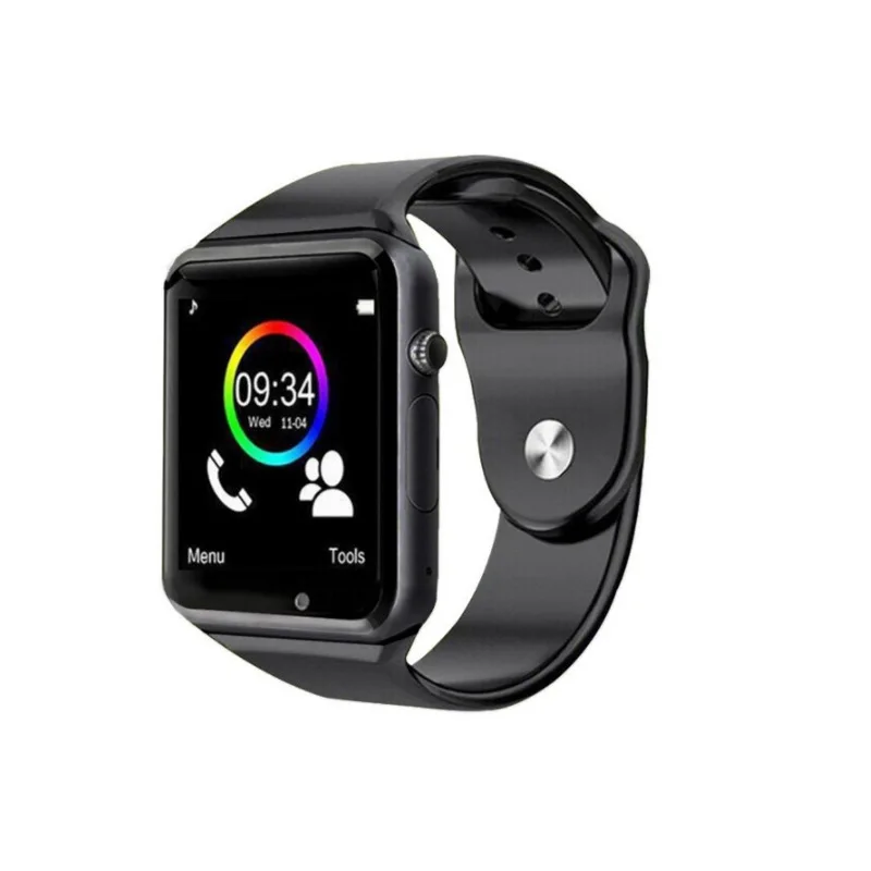 Черный A1 наручные часы Bluetooth Смарт часы спортивные Шагомер с сим-камерой Smartwatch для Android PK IWO 8 DZ09 часы - Цвет: Черный