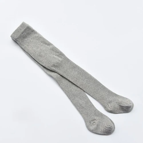 light gray Хлопковые колготки для малышей осень-зима, колготки для девочек от 6 месяцев до 8 лет, детские чулки теплая одежда - Цвет: light gray