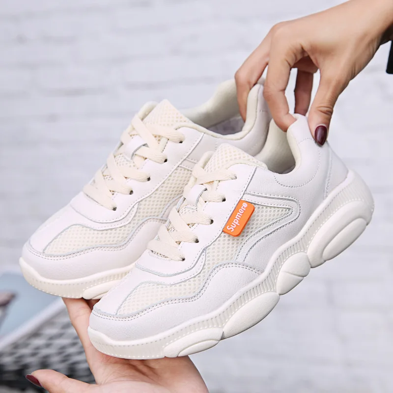 

2019 Spring New Style Small White Shoes Women's Tennis Red Celebrity Style Athletic Shoes Low Top COUPLE'S Shoes Versatile Dad S