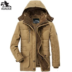 winter parka men Jacket middle aged jackets Mens coat Plus velvet thickening warm Cotton coats men's casual hooded jackets 17023
