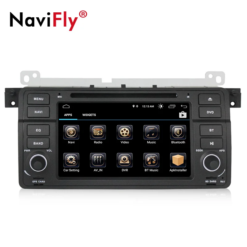 Perfect Navi-Fly Quad core Android8.1 32G ROM HD screen 1024x600 Car Audio dvd player gps navigator for BMW/E46/M3with RDS WIFI BT Radio 1