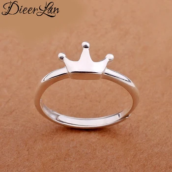 

Exaggerated 925 Sterling Silver Crown Rings For Women Engagement Jewelry Girls Open Finger Rings