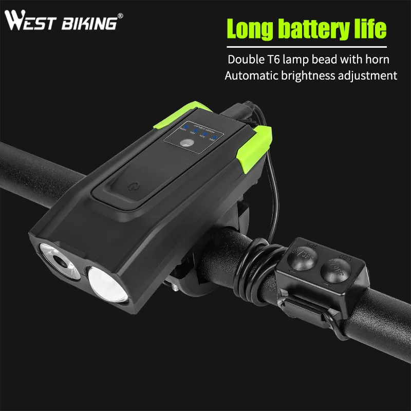 WEST BIKING велосипедный светильник с защитой от дождя зарядка через USB светодиодный