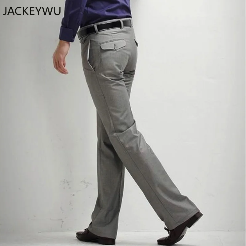 Бренд мужской костюм Брюки Корейская Мода шелковистый тонкий крой длинные брюки чистого цвета классические прямые деловые строгие брюки мужские свадебные