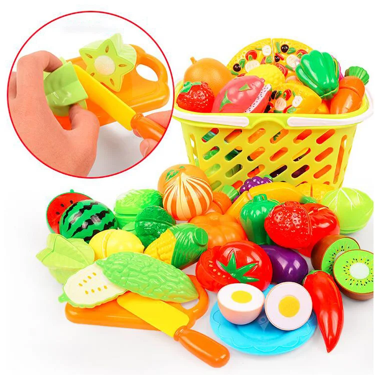 Children Pretend Role Play House Toy Cutting Fruit Plastic Vegetables Food Kitchen Baby Classic Kids Educational Toys 10pcs/lot