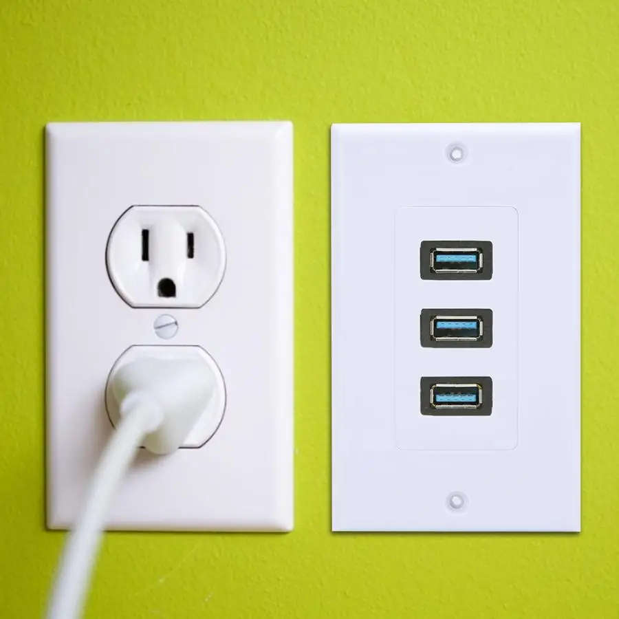 USB пластина панель 3 порта USB3.0 USB настенная панель для отеля дома офиса здания стандарт США