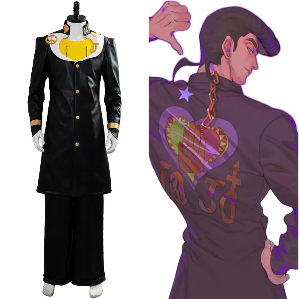 JoJo невероятное приключение Косплэй Higashikata Josuke Костюм Униформа полный костюм для Хэллоуина с длинным рукавом вечерние костюмы