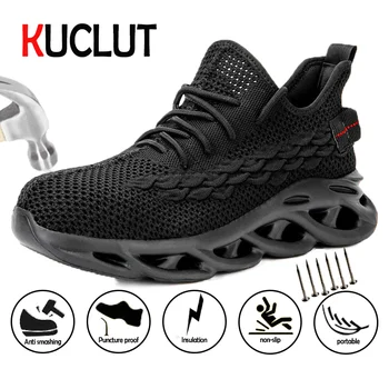 

Kuclut Breathable Comfortable Sneaker Steel Toe Anti-Smashing Puncture Proof Safety Shoes Insulation Wear Resistant Work Shoes