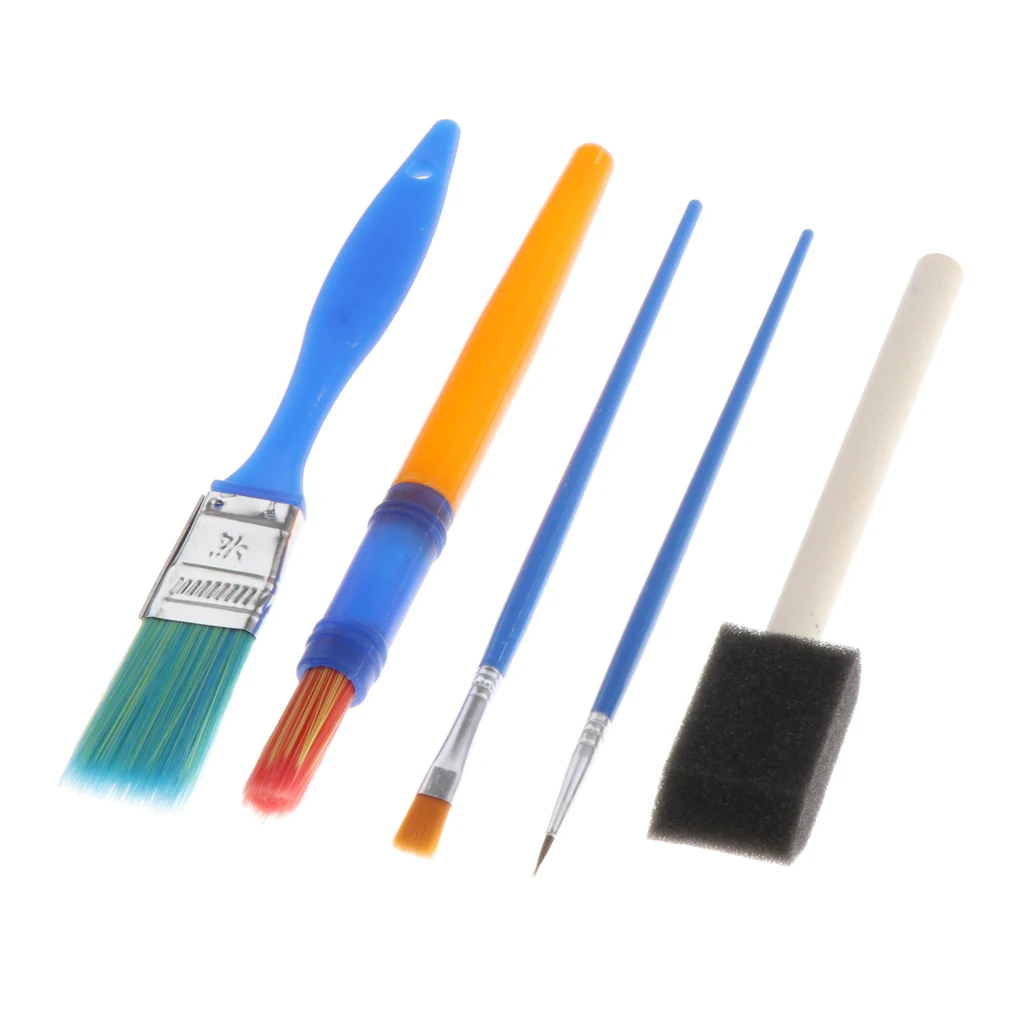 Children Kids Crafts Art Drawing Colorful Sponge Brushes w/ Painting Apron Tool Set Fun Toy