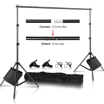 

Photo Background Stand Background Backdrop Support System Kit with Sandbag,Carry Bag For Photo Studio Youtube Tiktok Photography