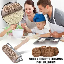 Рождественское дерево тисненое печенье барабан типа лося деревянный тиснение Скалка Кондитерские инструменты деревянная Скалка креативный