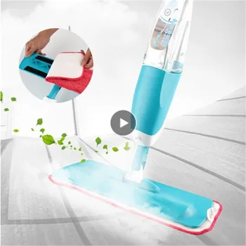 

Spray Mop Refillable Dust Mop Microfiber Machine Washable Pad Water Bottle Hardwood Floors Cleaning Clot Fiber Spin Lazy Fellow