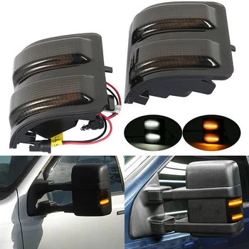 

Car Turn Signal Lamp Smoked Lens LED Side Rearview Mirror Marker Lights Switchback for Ford F250 F350 2008-2016