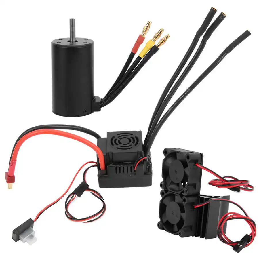 3660 3800KV бесщеточный двигатель 80A ESC радиатор Комбинированный набор для 1/8 RC Car |