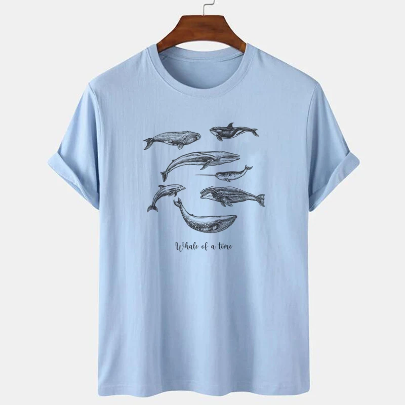 Whale Dolphin Print T Shirt Female Save 