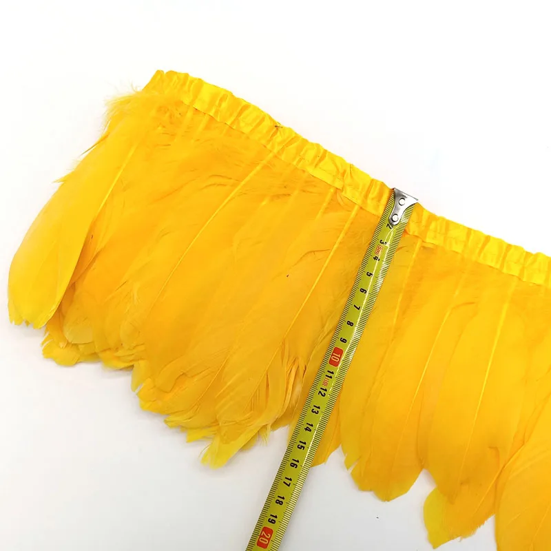 2meters Goose Feathers Fringe Trims Plumes DIY needlework accessories Sewing Ribbon For Wedding Dress Decoration Crafts 15-20cm