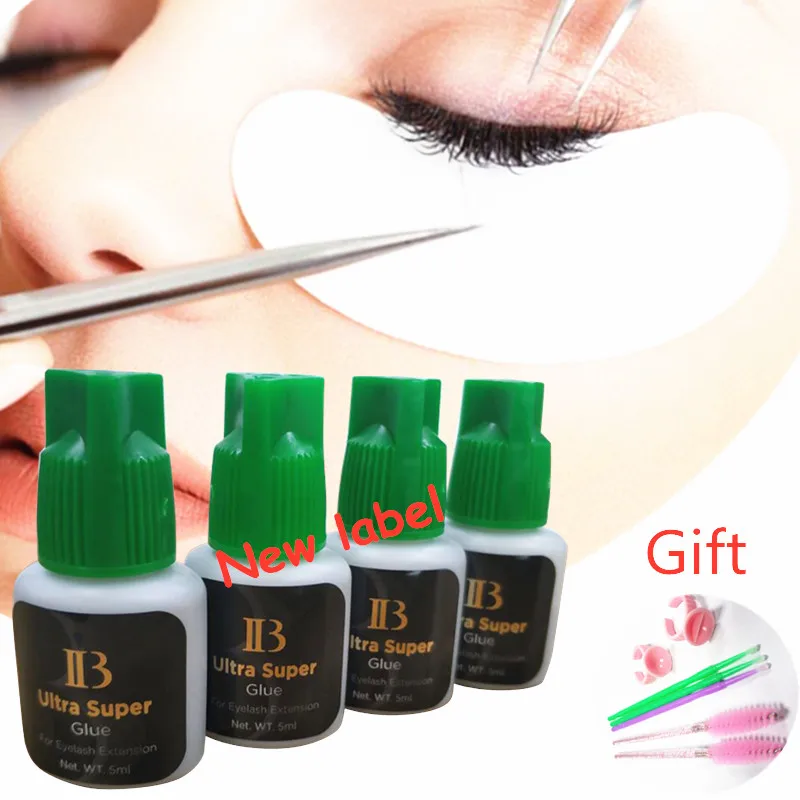 

Free Shipping i-beauty 4 bottles/lot IB Ultra super Glue Individual fast drying eyelash extensions glue green cap 5ml/bottle