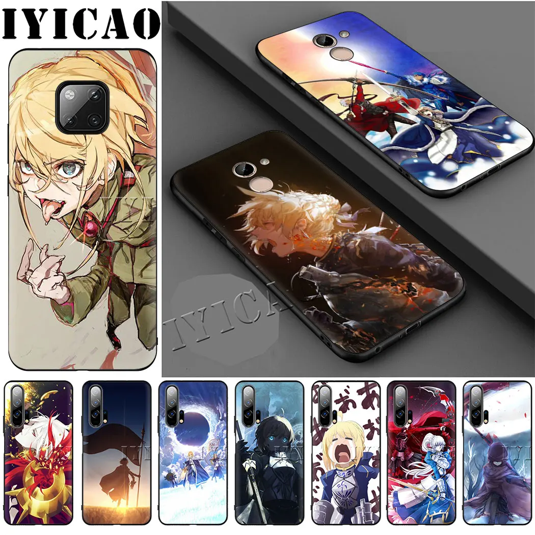 IYICAO Anime Fate stay night Soft Silicone Phone Case for Huawei Y5 Y6 2017 Y7 Prime 2018 Y9 2019 Mate 10 20 Pro Lite Cover |