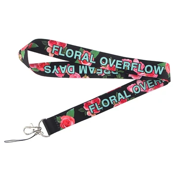 

O445 Wholesale 20pcs/lot Rose Lanyards Id Badge Key ID Card Pass Gym Mobile Badge Holder Lanyard Rope Chain Necklace