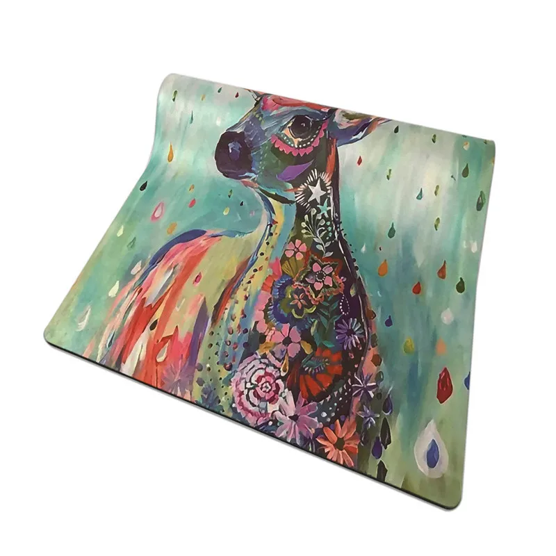 

Art Printed Yoga Fitness Exercise Mat Coloured Drawing Deer Suede Rubber Mat Manufacturers Direct Selling
