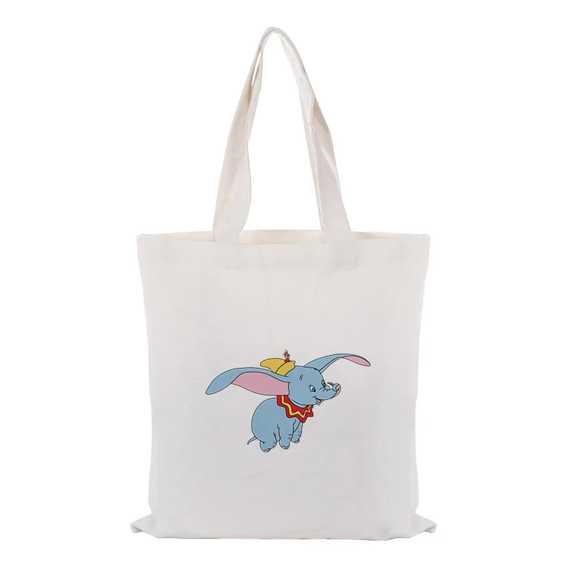 

Dumbo Canvas Tote Bag Shopping Bag Daily Use Text DIY Custom Print Logo Eco Ecologicas Reusable Recycle