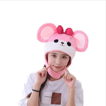 

Cute mouse plush head set mouse hat photography props plush kids toys Party decoration Christmas birthday gifts