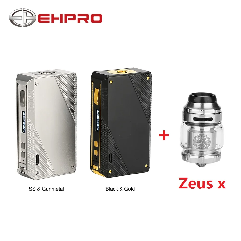 Zeus X RTA Ehpro холодная сталь 200 TC коробка мод с максимальным выходом 200 Вт без 18650 Батарейный мод коробка Vape испаритель vs Drag 2/Aegis Solo