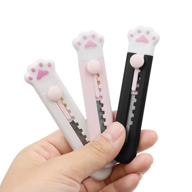 귀여운 고양이 발 유틸리티 나이프, 귀여운 미니 휴대용 종이 커터, 편지 봉투 ..
