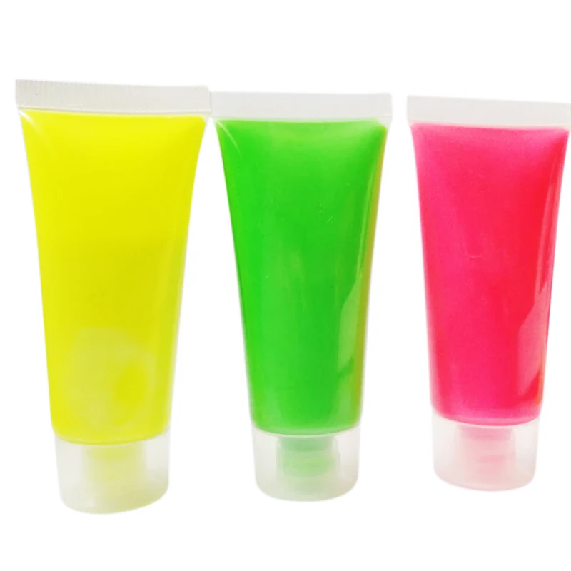 New-12Pcs/набор, макияж на Хэллоуин, неоновая флуоресцентная краска для тела, светящийся пигмент, краска для боди-арта, светящаяся краска, блонд, светильник, акрил