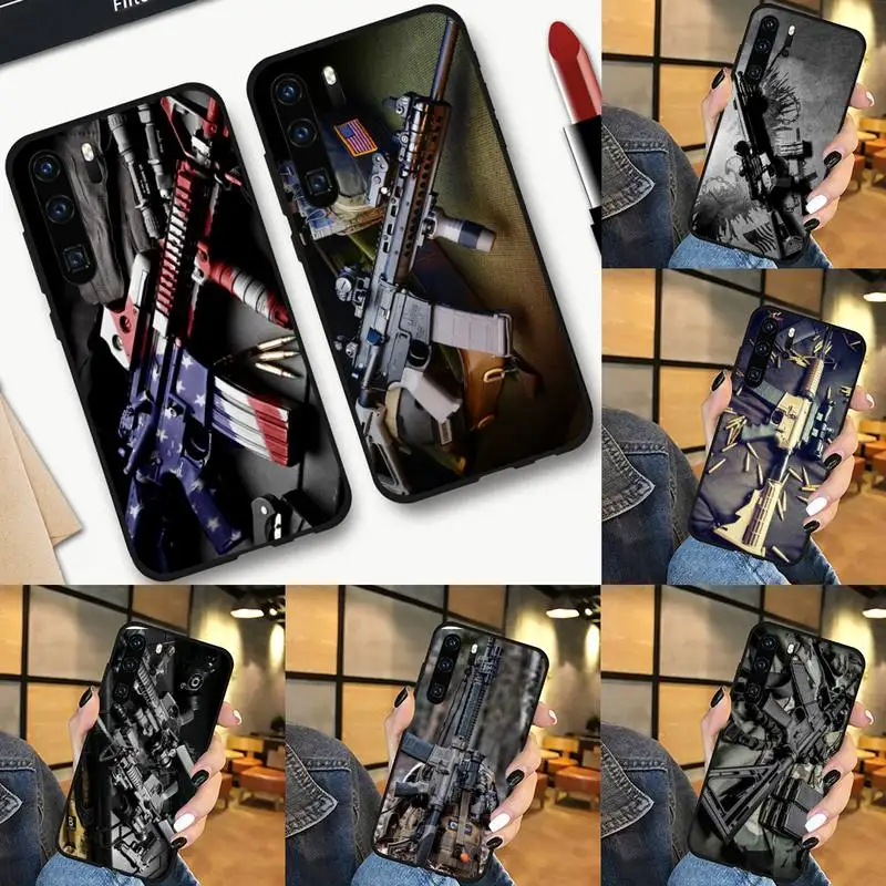 

Rifles AR 15 Guns Phone Case For Huawei Mate 9 10 20 Pro lite 20x nova 3e P10 plus P20 Pro Honor10 lite