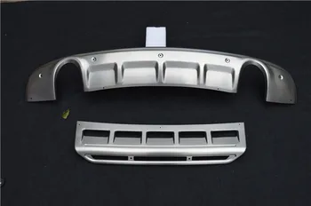 

For Audi Q5 2013-2017front+Rear Bumper Diffuser Bumpers Lip Protector Guard skid plate stainless steel
