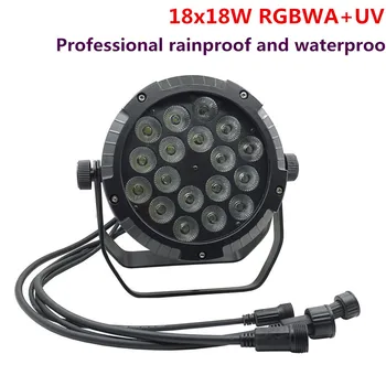 

2pcs 18x18W 6in1 LED waterproof par light RGBW IP65 waterproof led outdoor lighting DMX512 professional outdoor waterproof light