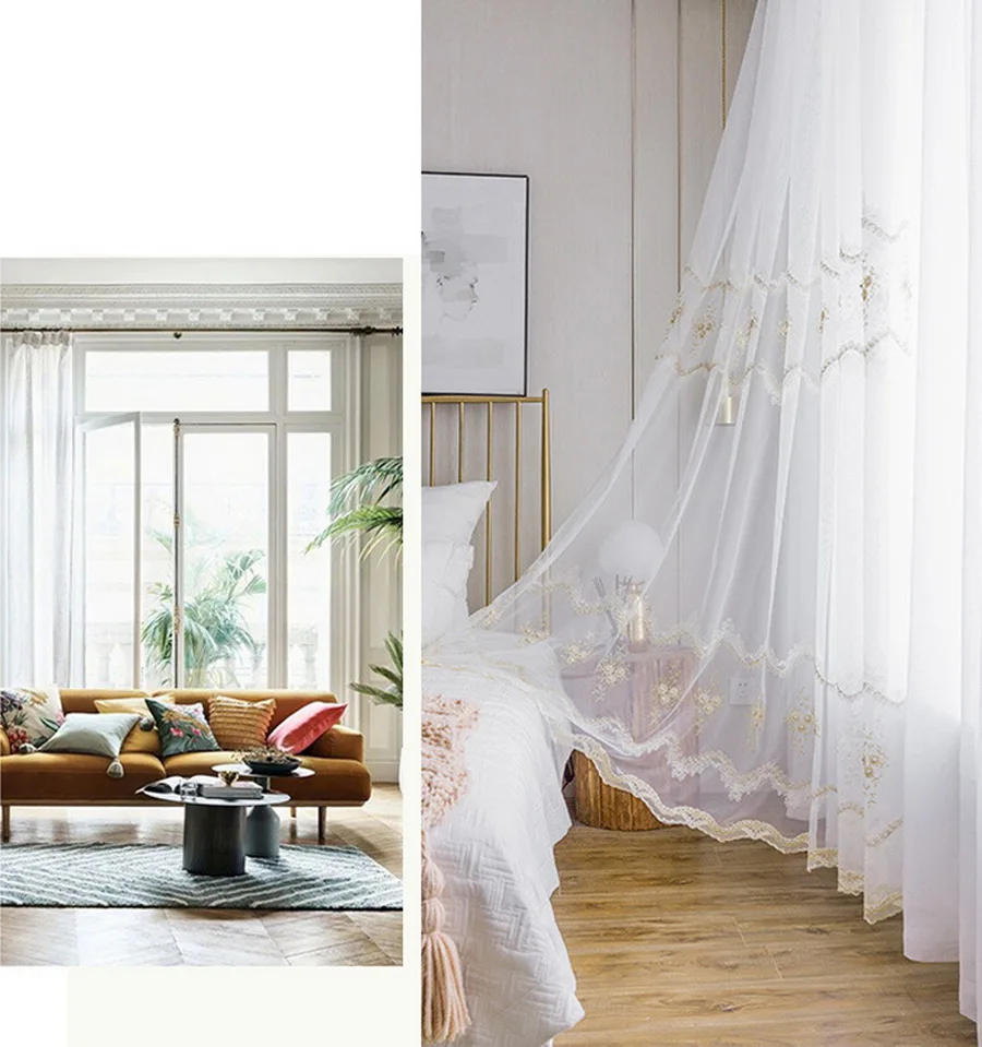 Роскошный тюль с белым жемчугом, занавески для гостиной, вышитые романтические кружевные занавески на окна, занавески для спальни, пряжа M200Y