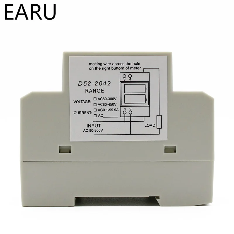 Цифровой измеритель напряжения и силы тока красный/зеленый 200 450 в|digital ac voltmeter|ac