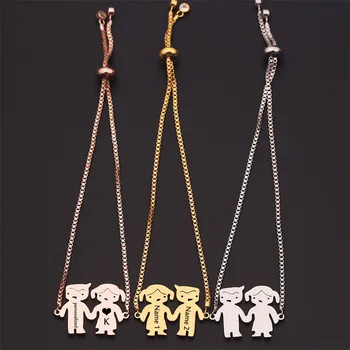

Fashion Personalized Custom Name Bracelets For Women Girls Stainless Steel Charms Child Boy Girl Bracelet & Bangle Jewelry