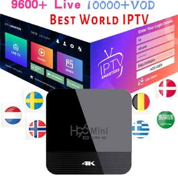 

Iptv Spain 12 months World IPTV M3U subscription H96 Mini H8 RK3228A 9600 Channels for Android 9.0 box Smart TV mini TV Box