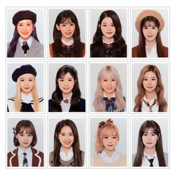 

12PCS KPOP IZONE Girls Team Art Paper Photo Card Self Made LOMO Card ID Photocard