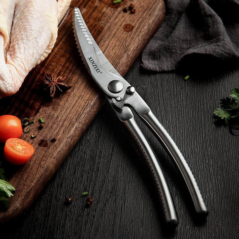 XINZUO брендовые кухонные ножницы высокого качества 4Cr14N ножницы из нержавеющей стали инструмент для курицы и другой птицы мясо рыбы ножницы для растений