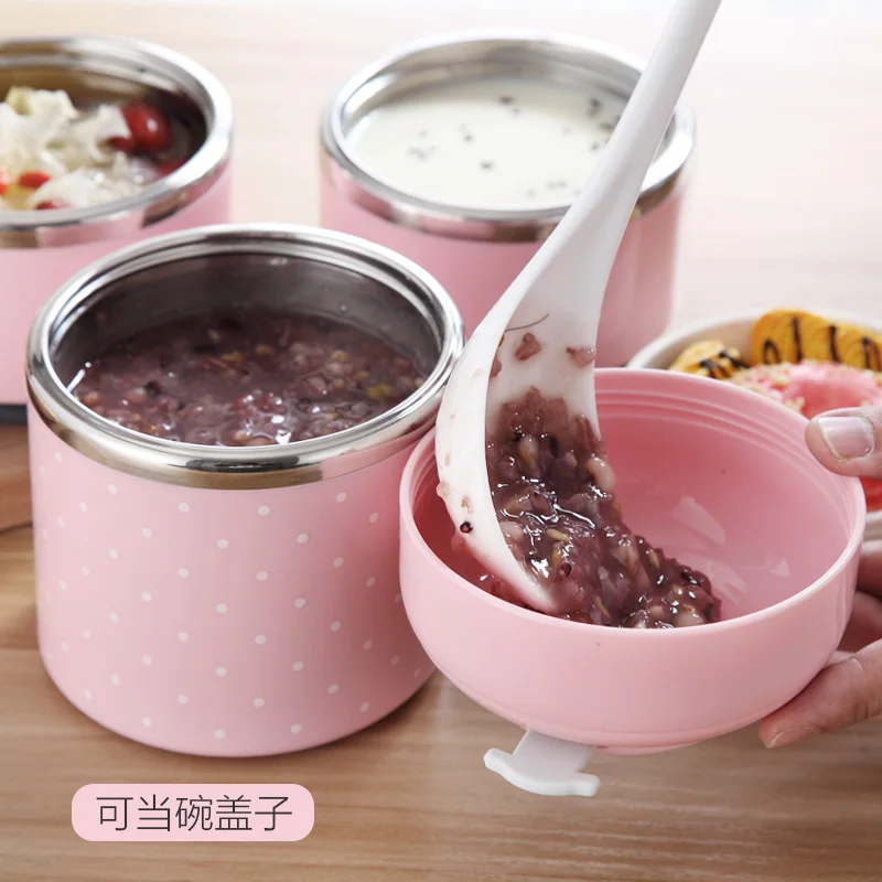 Герметичная коробка из нержавеющей стали Bento, детский портативный школьный контейнер для еды, судок, милый японский термоконтейнер для ланча