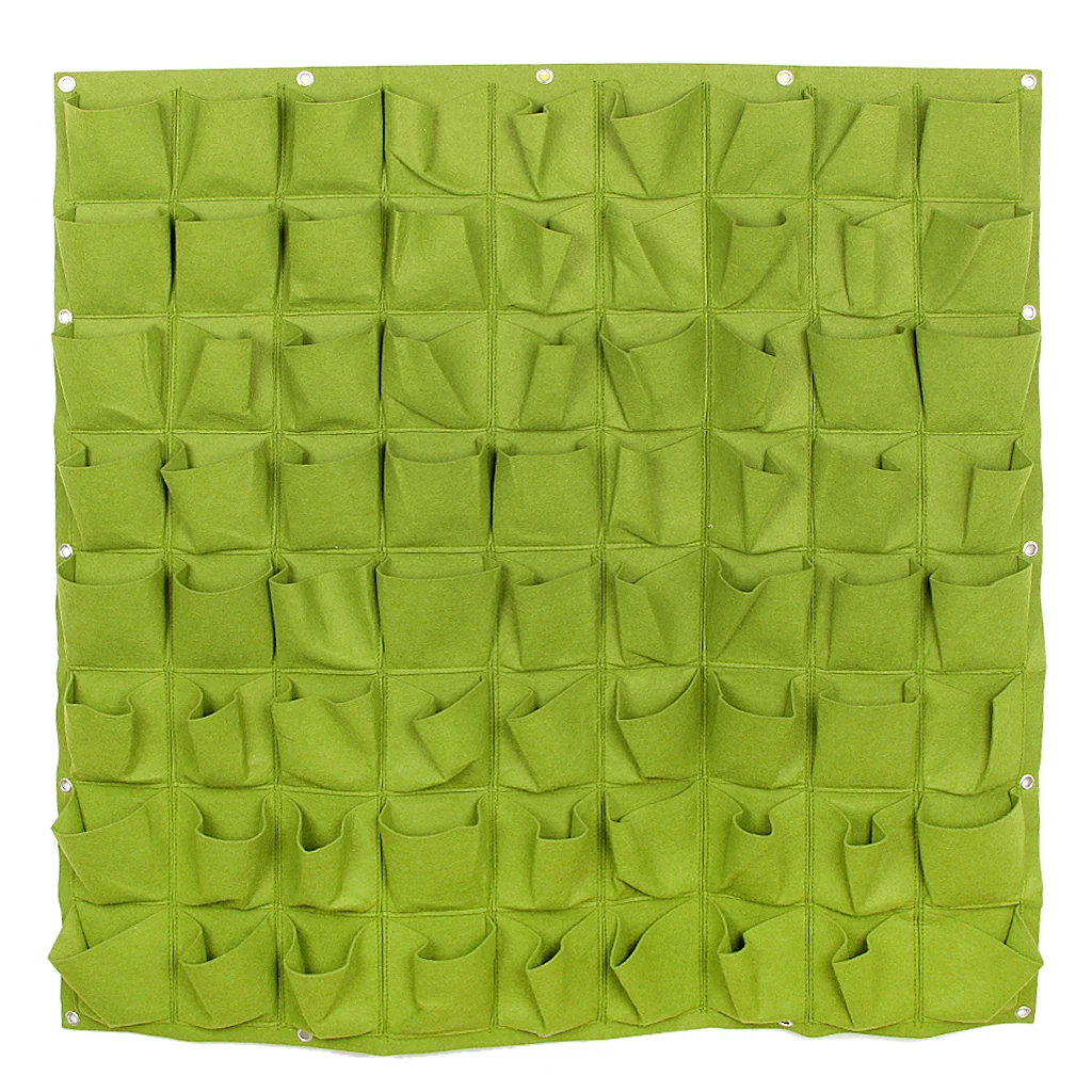 72-Pocket Outdoor Indoor Wall Balcony Herb Home Garden Hanging Planter Bag