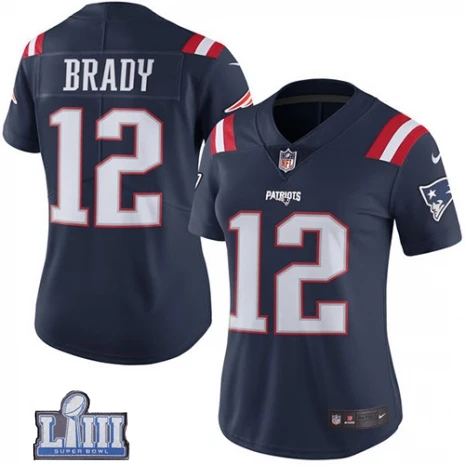 Women Женщины Новая Англия Том Брэди Патриоты Super Bowl LIII Bound Rush jersey - Цвет: Women